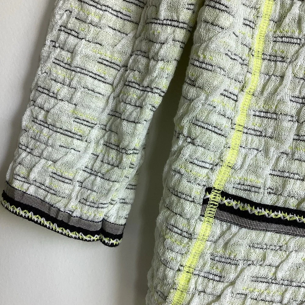 Aldo Martins Cardigan Sweater Womens Size 6 Yellow Black Lightweight Academia